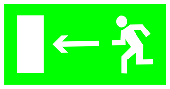 E04 направление к эвакуационному выходу налево (пленка, 300х150 мм) - Знаки безопасности - Эвакуационные знаки - ohrana.inoy.org
