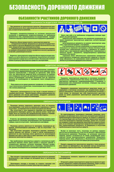 Плакат "Безопасность дорожного движения" (комплект из 3 листов, самоклейка) - Плакаты - Автотранспорт - ohrana.inoy.org