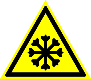 W17 осторожно! холод (пластик, сторона 200 мм) - Знаки безопасности - Предупреждающие знаки - ohrana.inoy.org